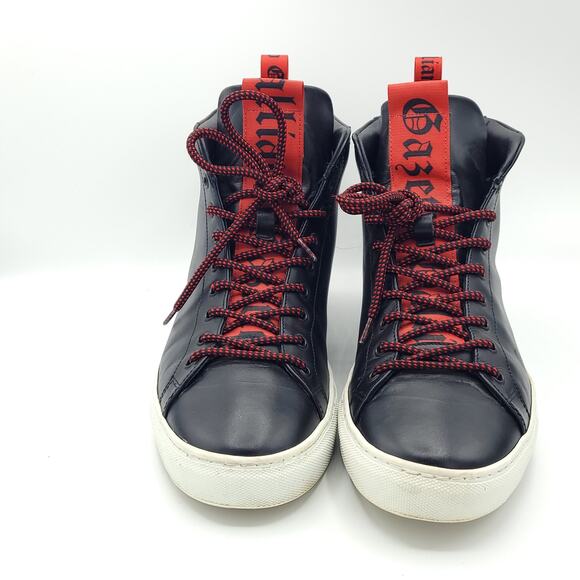 JOHN GALLIANO High Top Black Red Laces men\'s size 10.5 US 44 EU